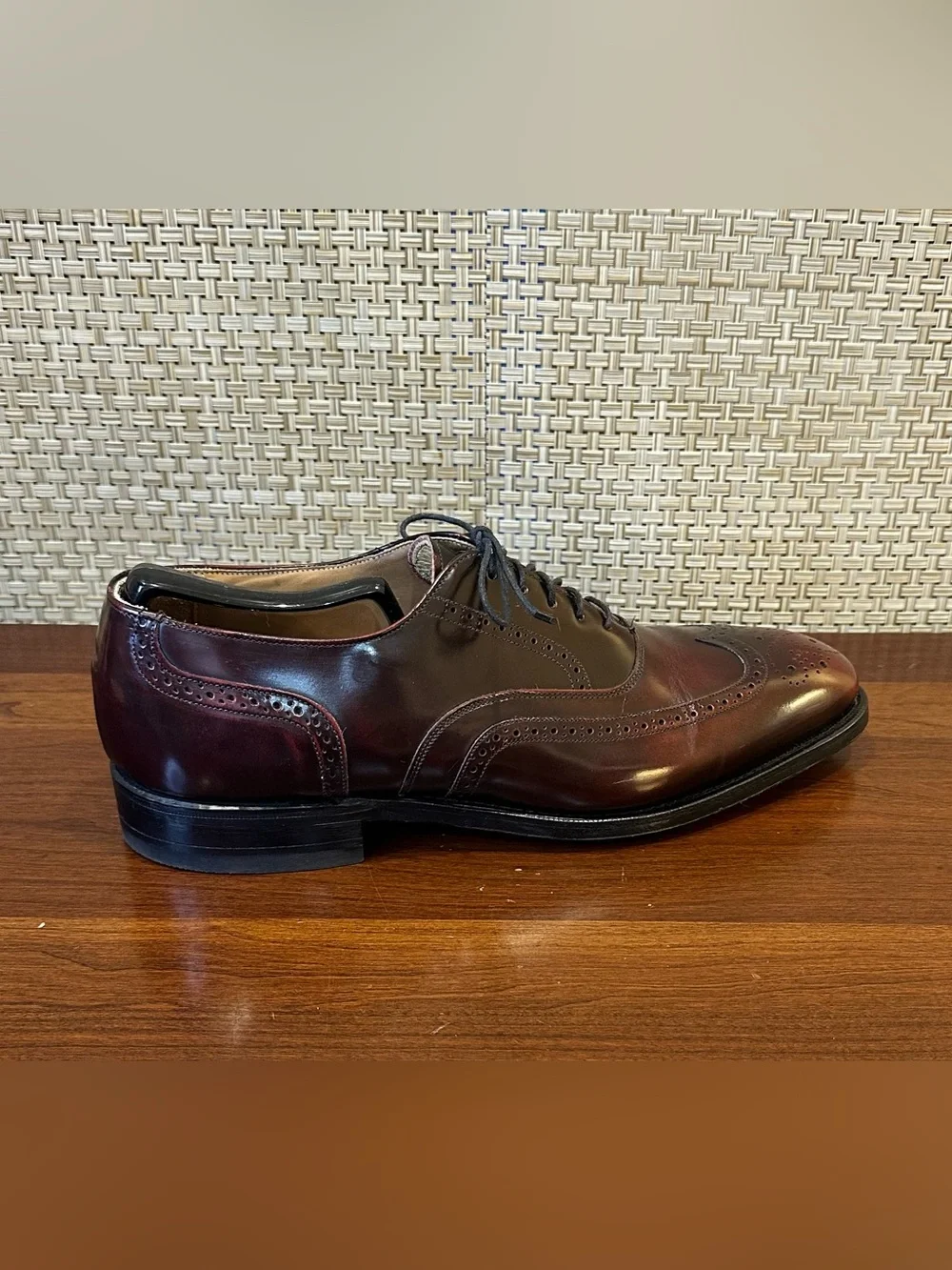 🌟HP🌟VTG 1980s-90s Johnston & Murphy Burgundy Leather Wingtip Oxfords 9 C/A USA